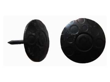 CLAVO DECORATIVO NEGRO CIRCULAR GRAVADO  25 MM